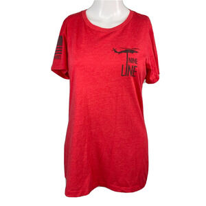 Nine Line T-Shirt Womens Sz XL Red Cotton Dont Tread‎ On Me Flag Short Sleeve